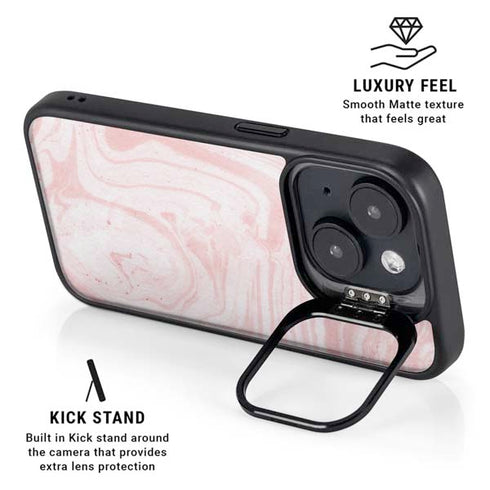 Pink Marbling iPhone 15 Kickstand Case